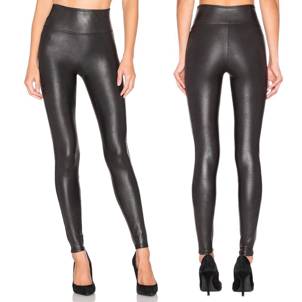 Spanx Ready to Wow Faux Leather Leggings in Black Style # 2437 Women’s Size S